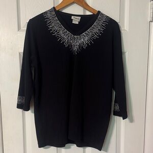 Black Embellished Women's Top